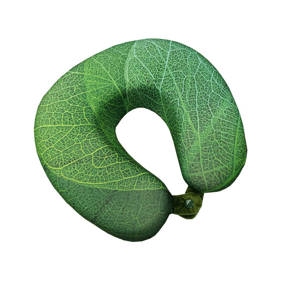 Viaggi Super Soft Memory Foam Neck Pillow Leaf Green - Image 2