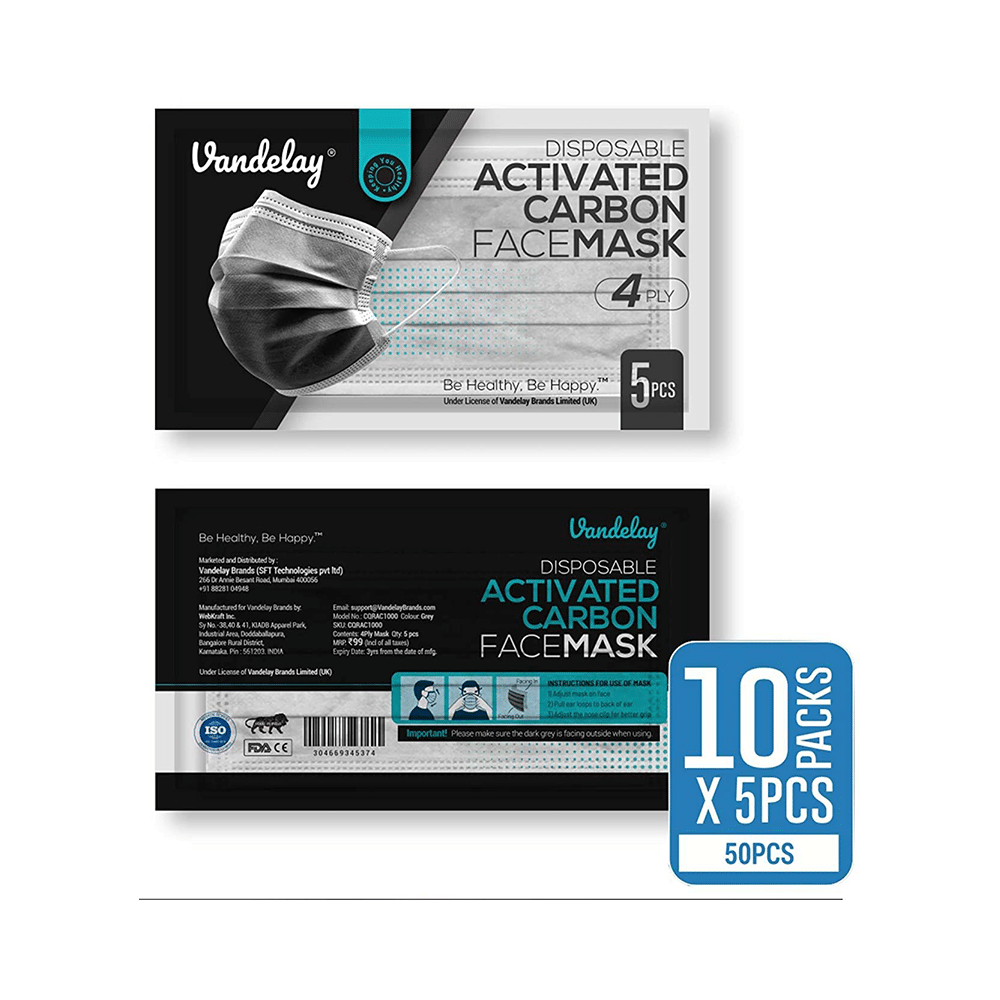 Vandelay 4 Ply Disposable Surgical Face Mask Grey - Image 3