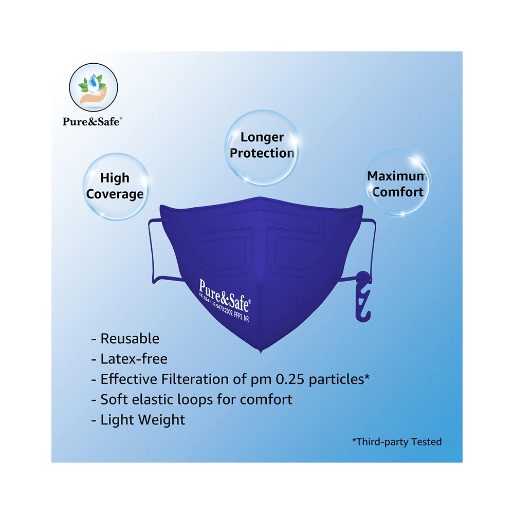 Pure & Safe Fusion Flo 5 Layer Filteration N95 Mask Blue - Image 4