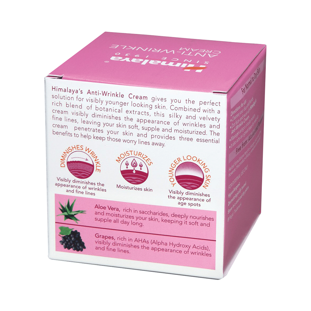 Himalaya Herbals Anti-Wrinkle Cream with Aloe Vera & Grape Extract | For Fine Lines & Age Spots - Image 3