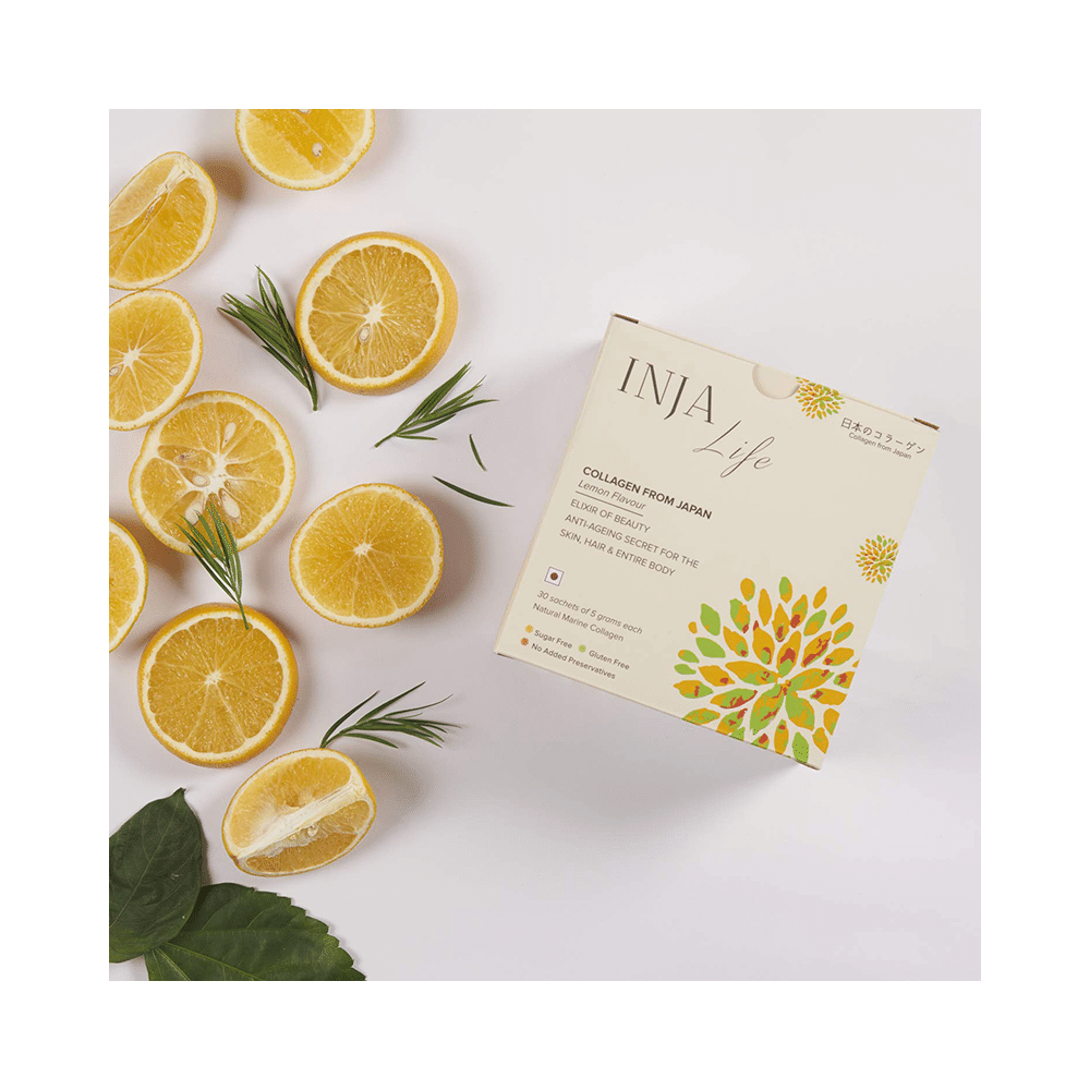 INJA Life Collagen Powder for Anti-Ageing Support, Skin & Hair Health | Flavour Lemon - Image 7