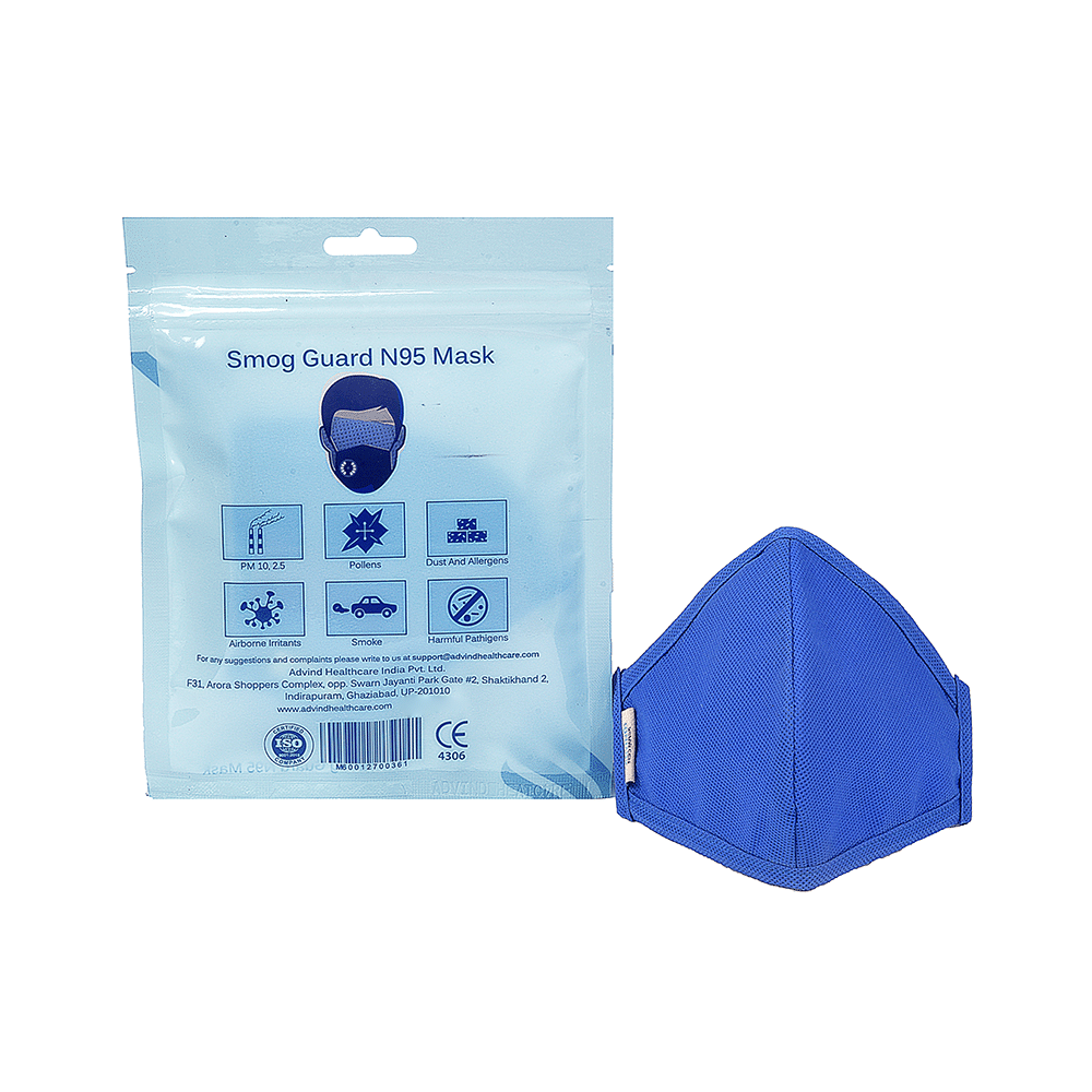 Advind Healthcare Smog Guard N95 Kids Mask without Valve XS 3-5 Years Blue - Image 2