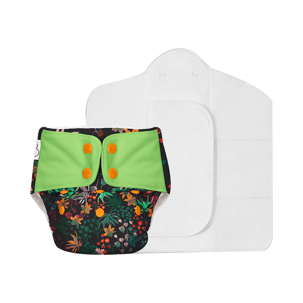 Superbottoms UNO Washable & Reusable Adjustable Cloth Diaper with Dry Feel Pads Set Free Size Shrubberry - Image 3