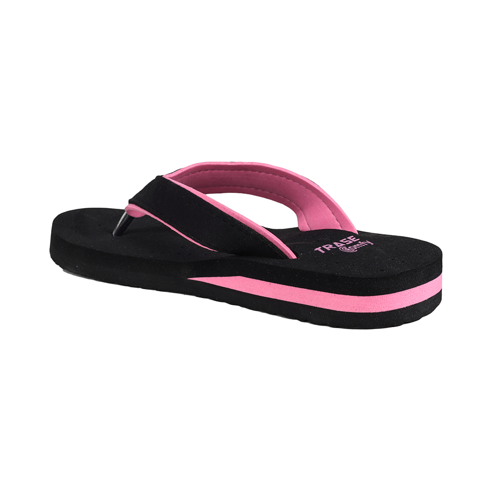 Trase Doctor Ortho Slippers for Women & Girls Light weight, Soft Footbed with Flip Flops 3 UK Pink and Black - Image 3