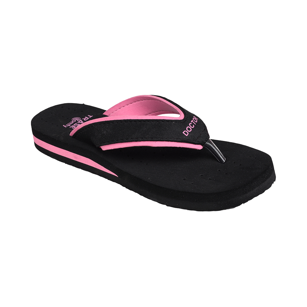 Trase Doctor Ortho Slippers for Women & Girls Light weight, Soft Footbed with Flip Flops 3 UK Pink and Black - Image 5