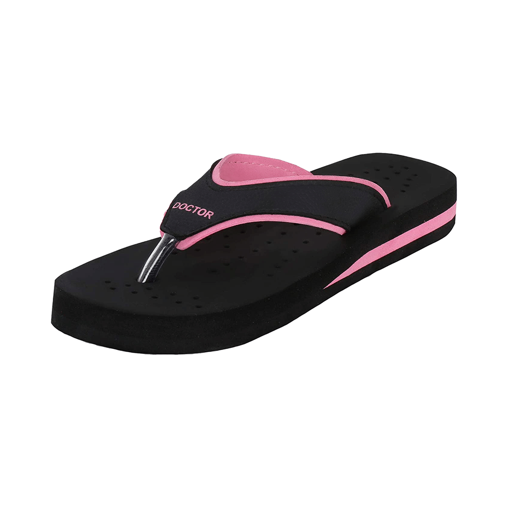 Trase Doctor Ortho Slippers for Women & Girls Light weight, Soft Footbed with Flip Flops 3 UK Pink and Black - Image 8