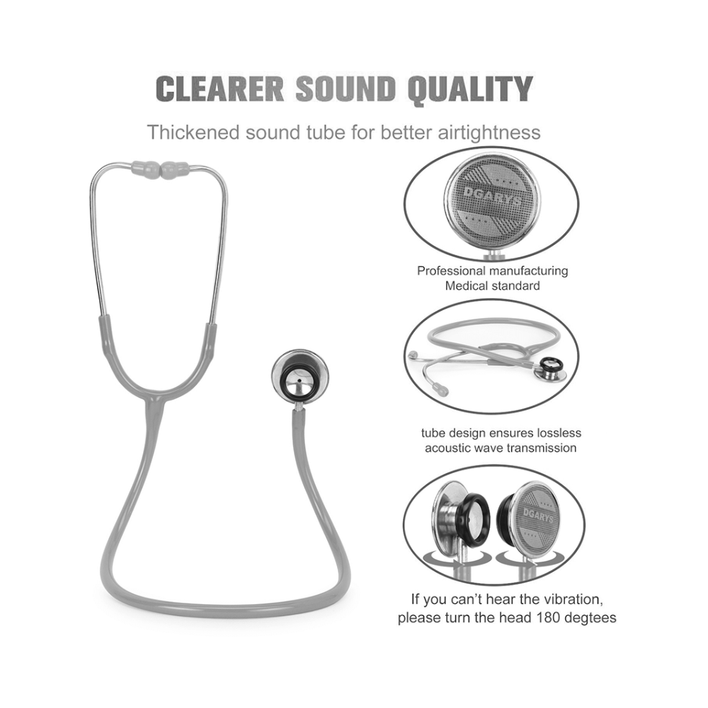 Dgarys Students Medical Real Stethoscope For Doctors Grey - Image 6