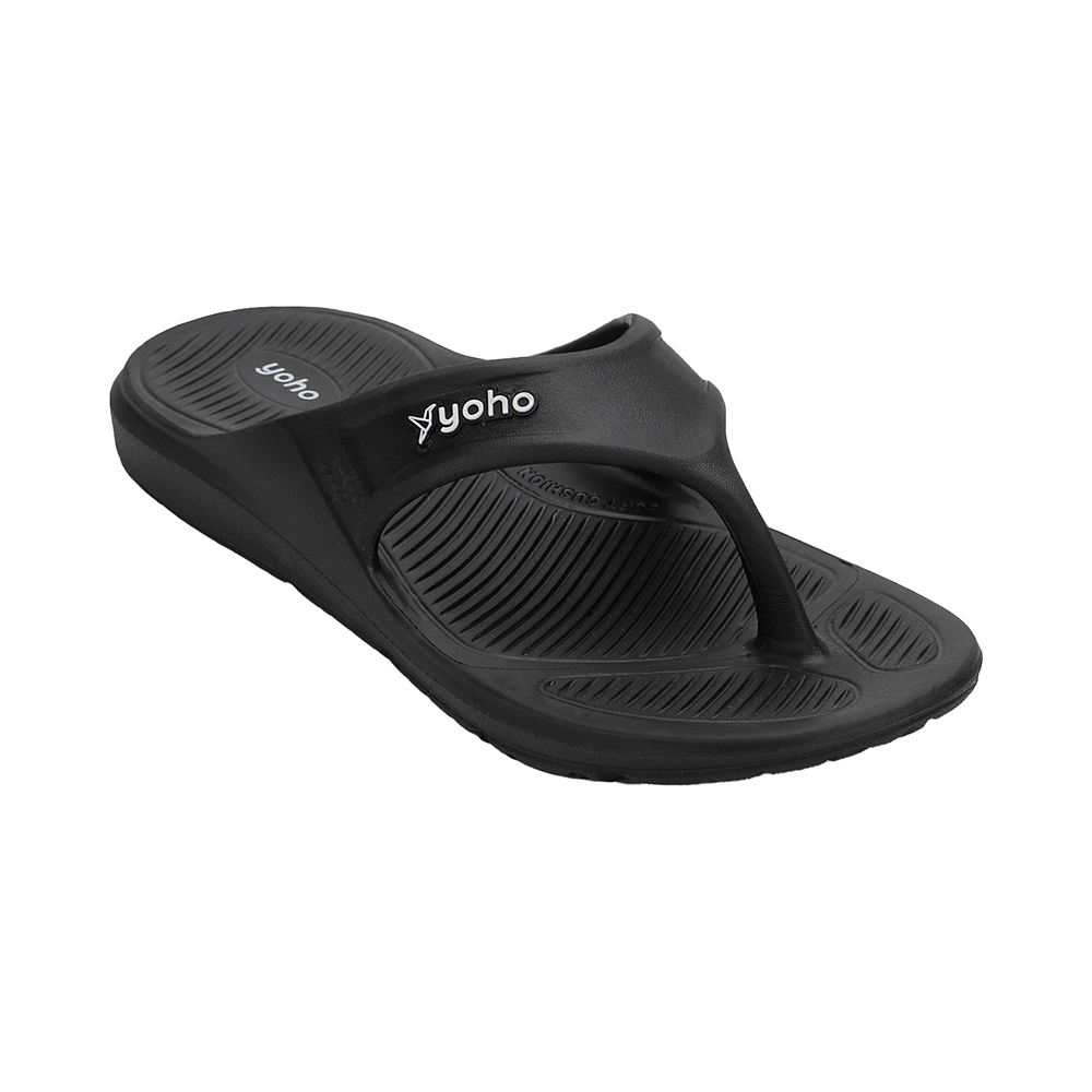 Yoho Lifestyle Acupressure Flip Flops for Men Classic Black 9 - Image 3