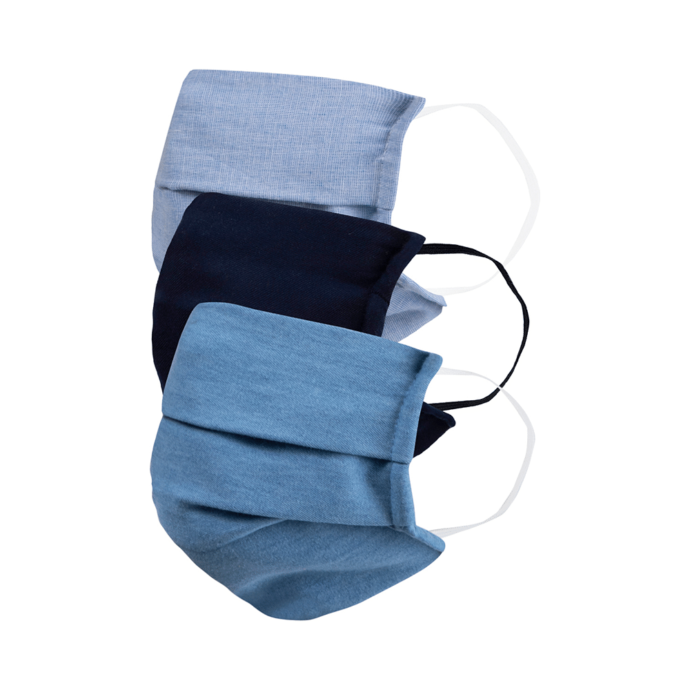 Faballey 2 Ply Pleated Resusable Mask Set Cool Blue - Image 2