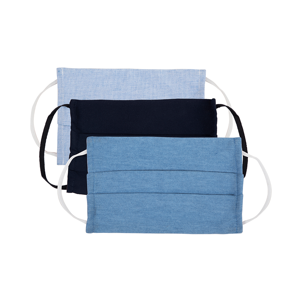 Faballey 2 Ply Pleated Resusable Mask Set Cool Blue - Image 1