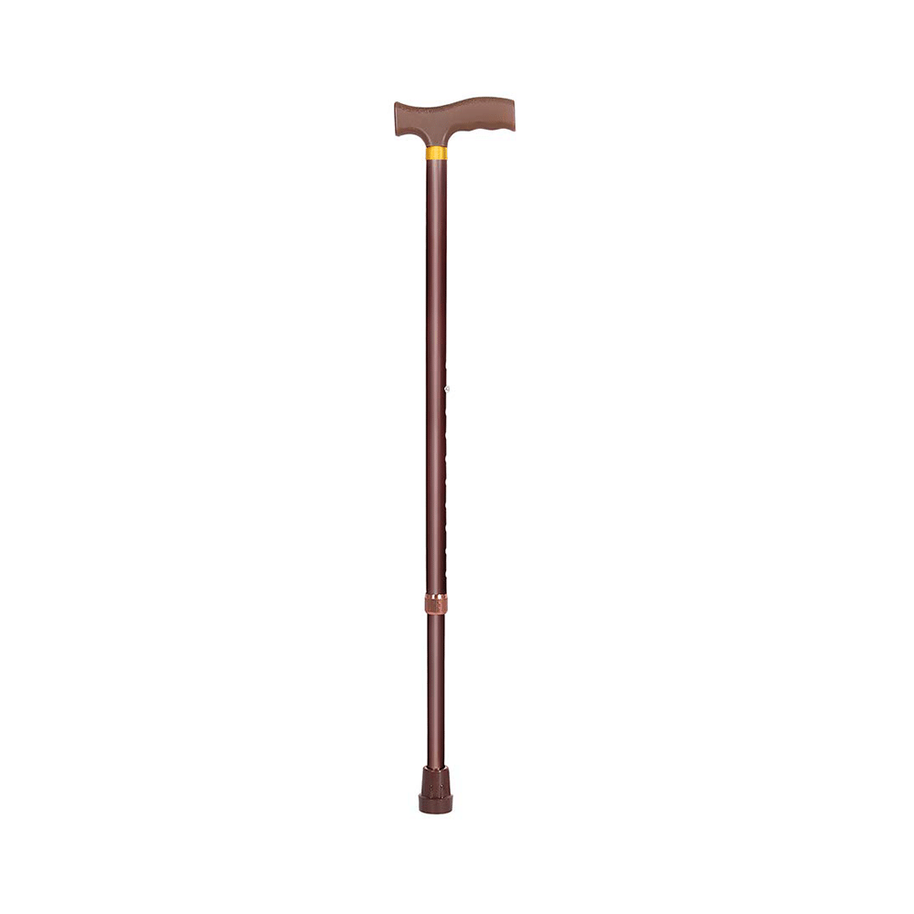 MCP Jindal Height Adjustable Walking Stick Brown - Image 1