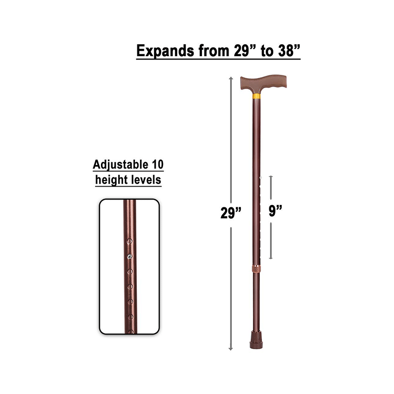 MCP Jindal Height Adjustable Walking Stick Brown - Image 4