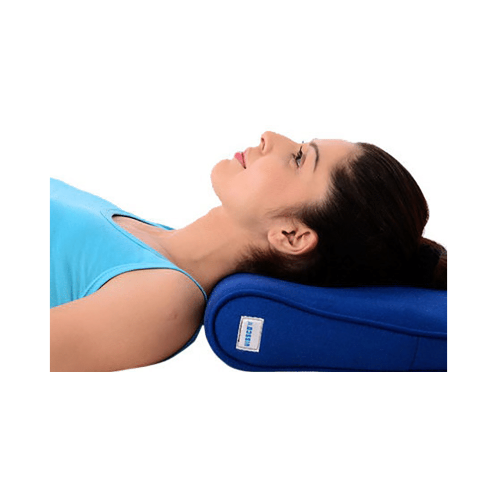 Witzion Cervical Pillow Spondylosis Neck and Back Pain Support Universal Blue - Image 2