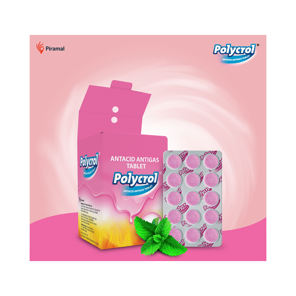 Polycrol Antacid Antigas Tablet (15 Each) Mint - Image 4