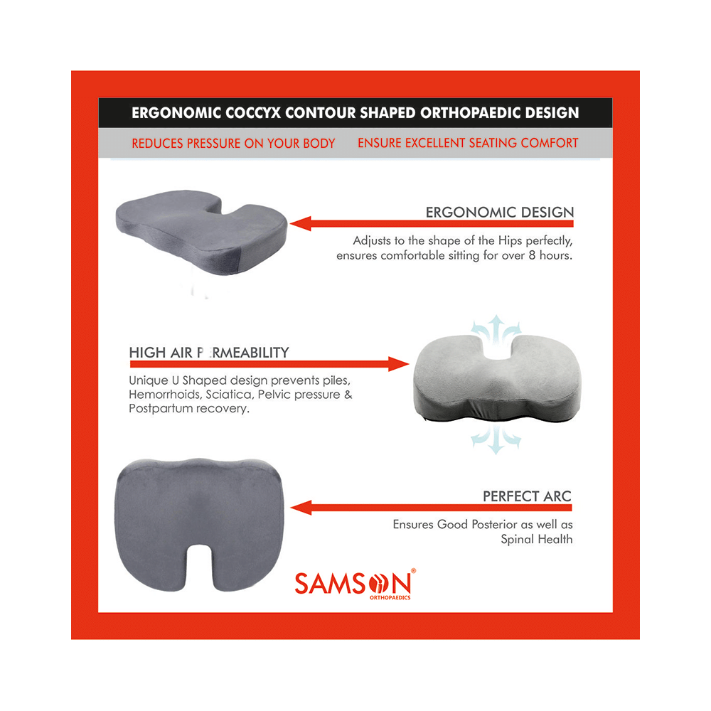 Samson LS0409 Tailbone Support (Coccyx Cushion) Universal Grey - Image 6