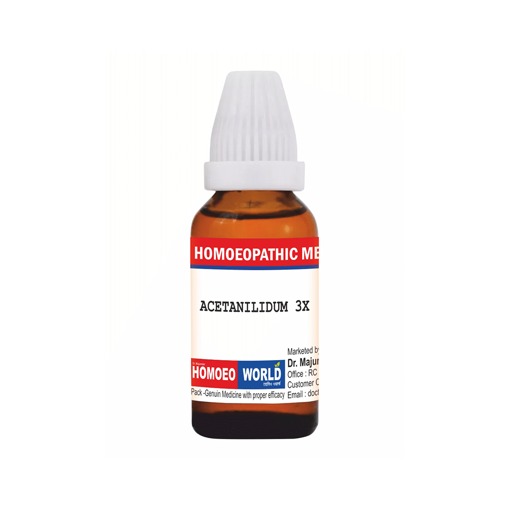 Dr. Majumder Homeo World Acetanilidum Dilution (30ml Each) 3X - Image 1