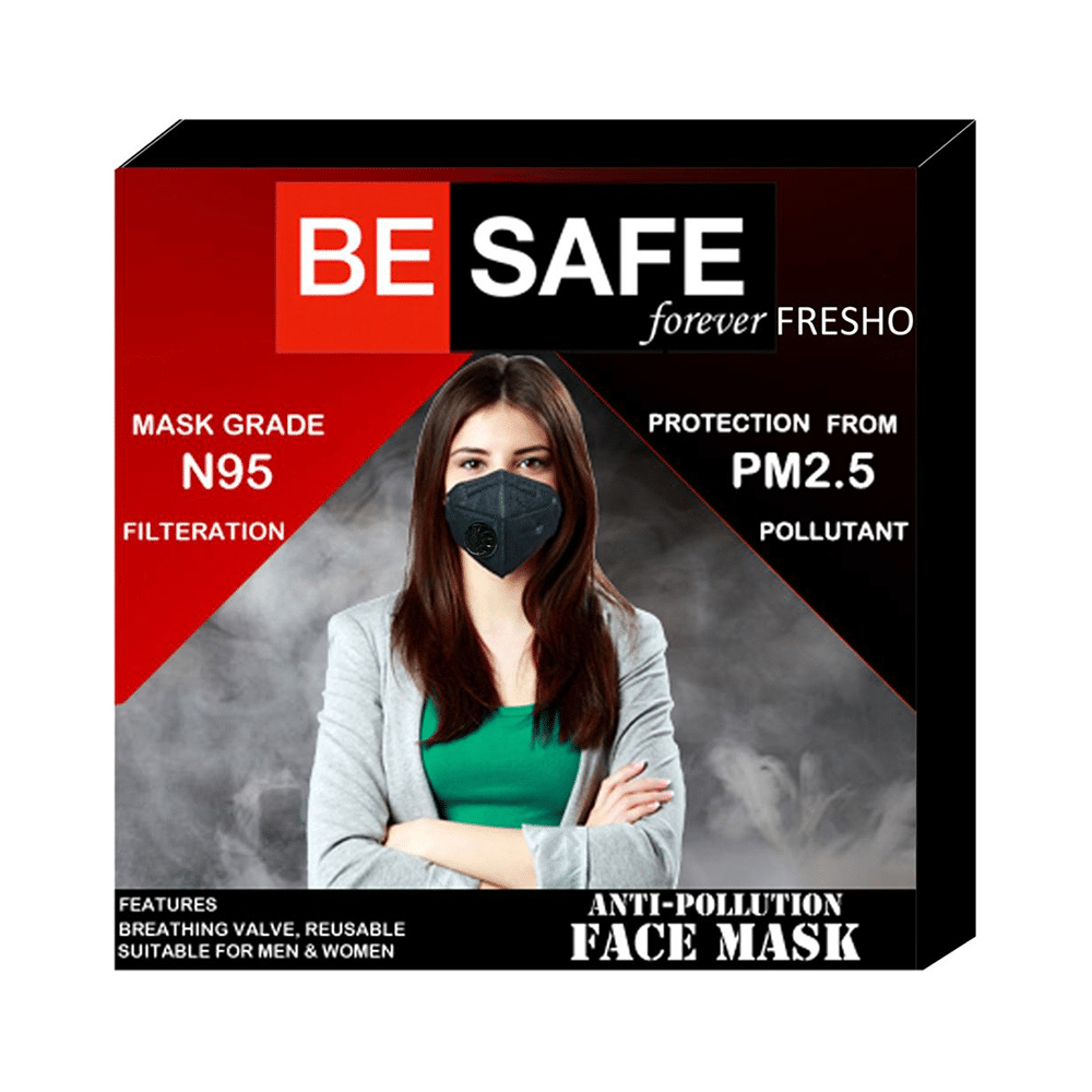BESAFE Forever Fresho N95 PM2.5 Anti Pollution Mask Black - Image 1