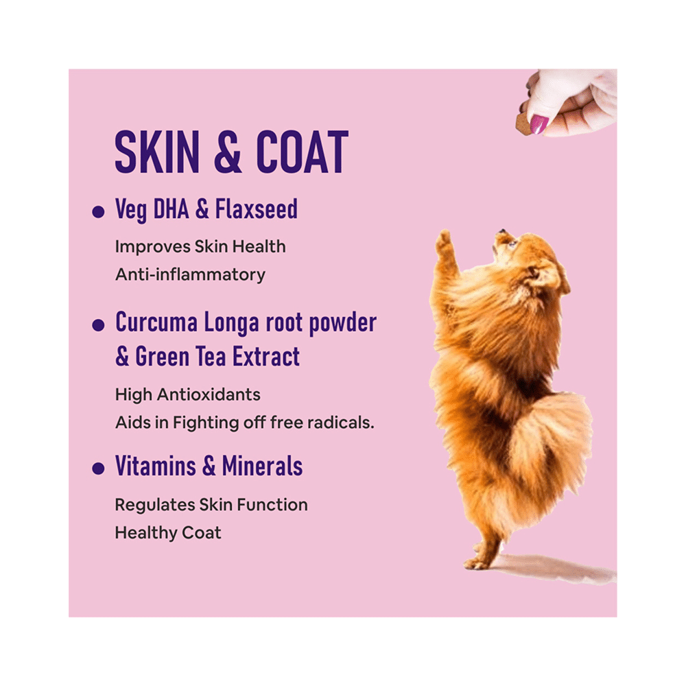 Carbamide Forte Pets Skin & Coat Omega 3-6-9 Chewable Tablet Chicken - Image 8