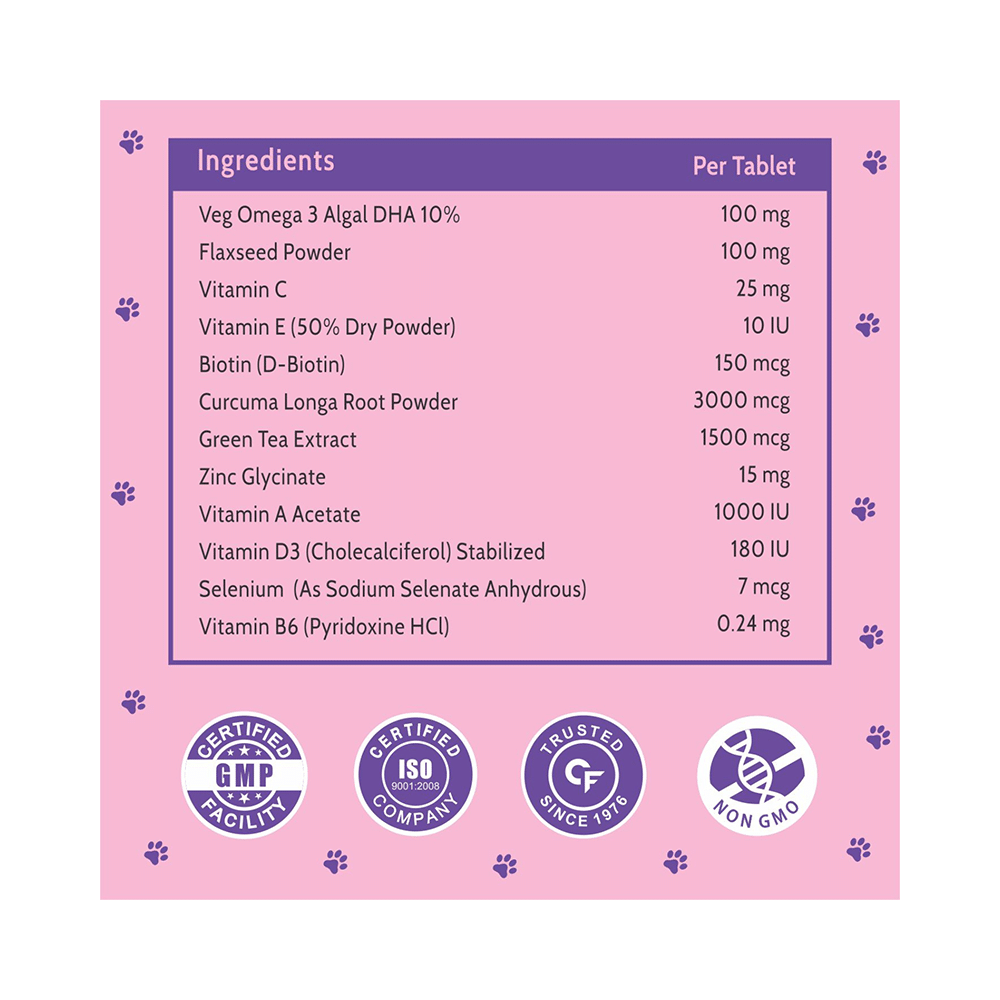 Carbamide Forte Pets Skin & Coat Omega 3-6-9 Chewable Tablet Chicken - Image 10