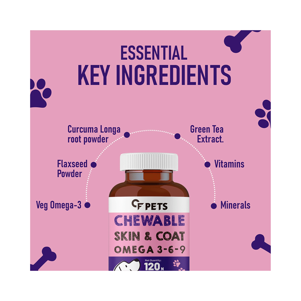 Carbamide Forte Pets Skin & Coat Omega 3-6-9 Chewable Tablet Chicken - Image 6