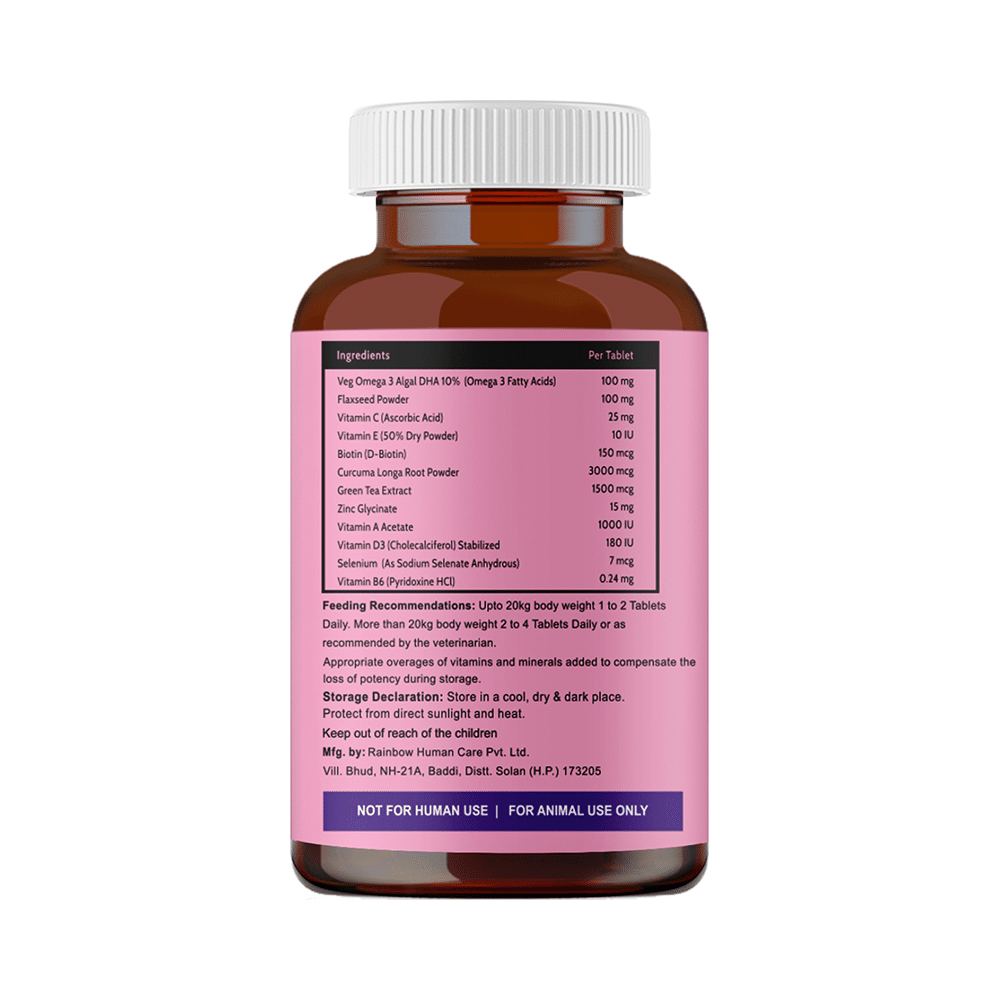 Carbamide Forte Pets Skin & Coat Omega 3-6-9 Chewable Tablet Chicken - Image 2