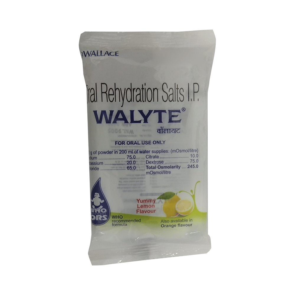Walyte ORS for Instant Hydration & Electrolyte Balance | Flavour Powder Yummy Lemon - Image 1