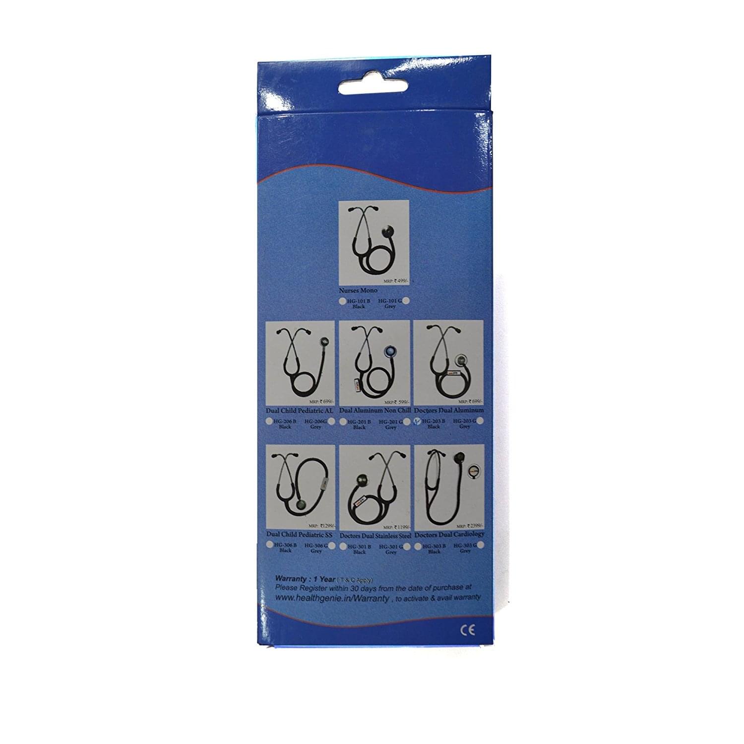 Healthgenie HG-206B Dual Child Stethoscope Black - Image 2