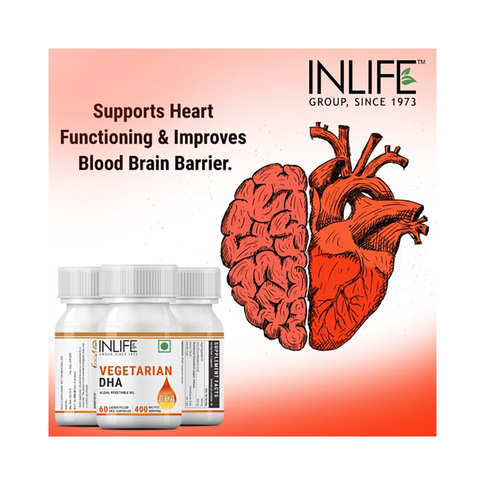 Inlife Algal DHA Vegetable Oil | Liquid Filled Veg Capsule for Heart & Brain Health - Image 3