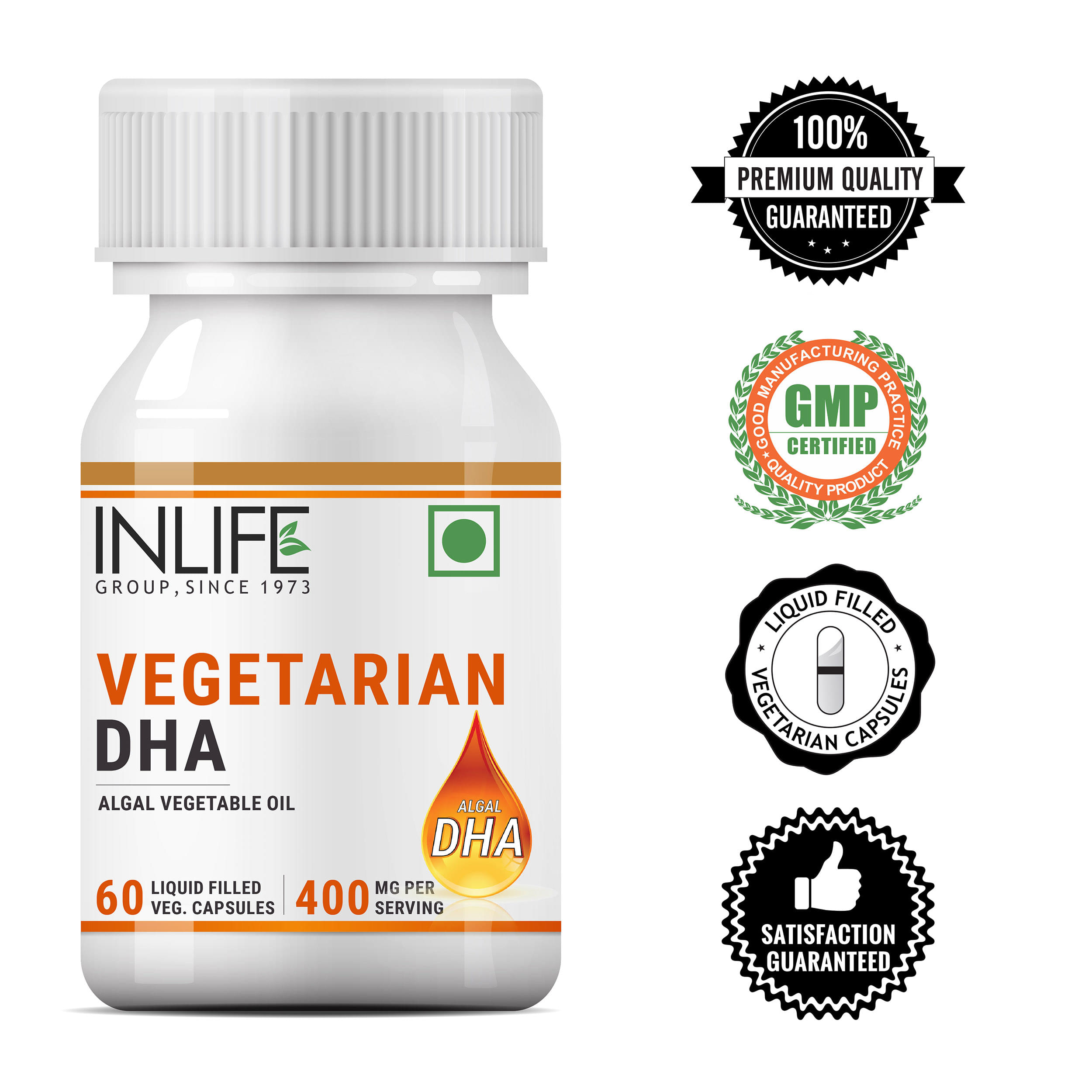Inlife Algal DHA Vegetable Oil | Liquid Filled Veg Capsule for Heart & Brain Health - Image 10
