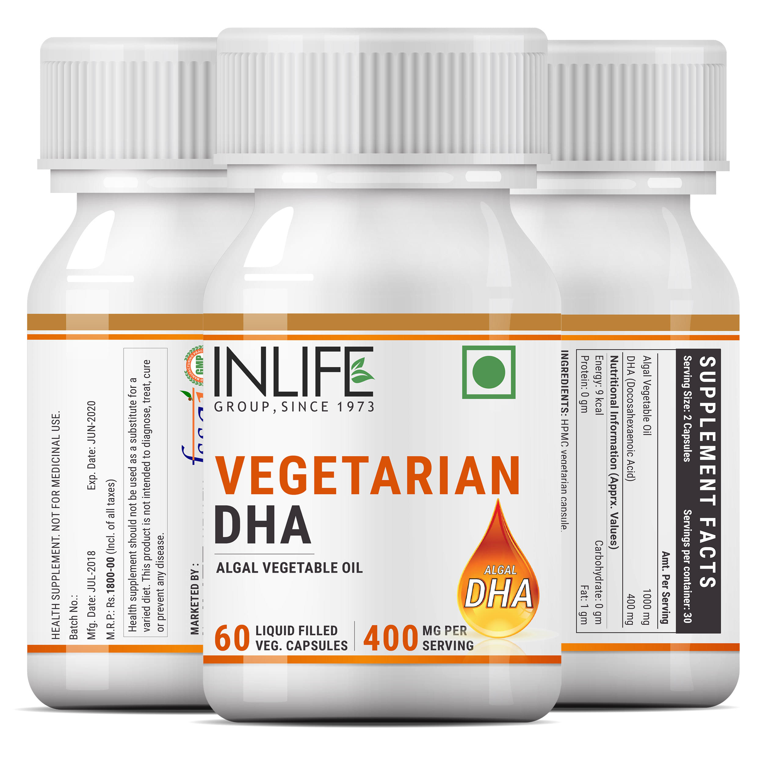 Inlife Algal DHA Vegetable Oil | Liquid Filled Veg Capsule for Heart & Brain Health - Image 12