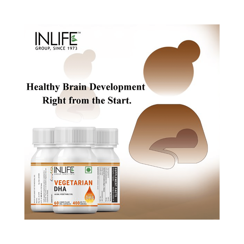Inlife Algal DHA Vegetable Oil | Liquid Filled Veg Capsule for Heart & Brain Health - Image 4