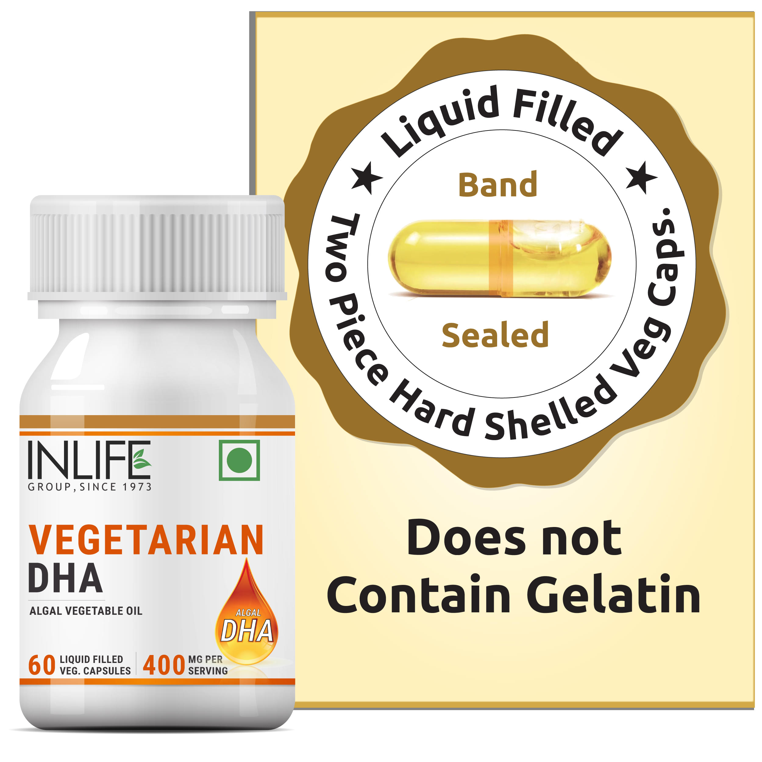 Inlife Algal DHA Vegetable Oil | Liquid Filled Veg Capsule for Heart & Brain Health - Image 6