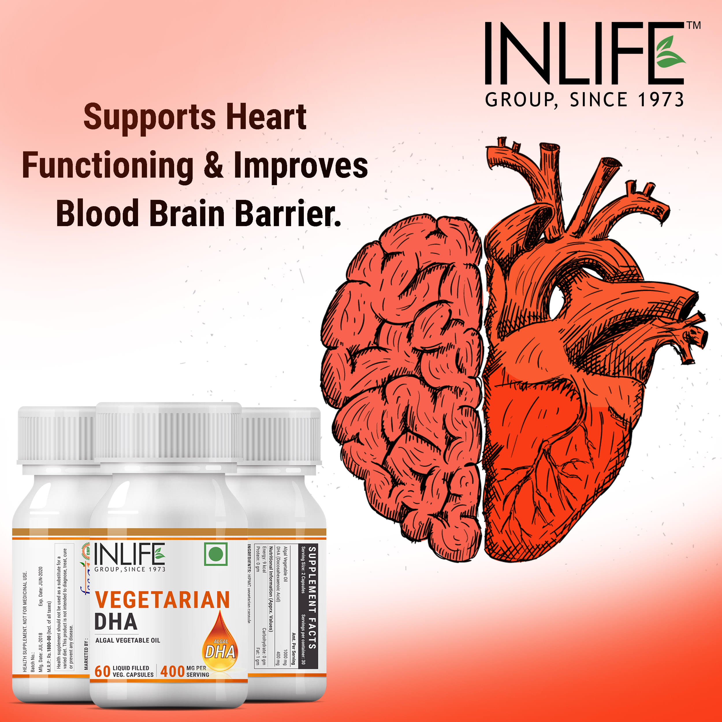 Inlife Algal DHA Vegetable Oil | Liquid Filled Veg Capsule for Heart & Brain Health - Image 11
