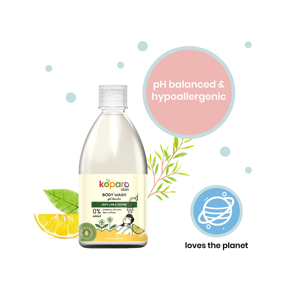 Koparo Zesty Lime & Teatree Body Wash (500ml Each) - Image 4