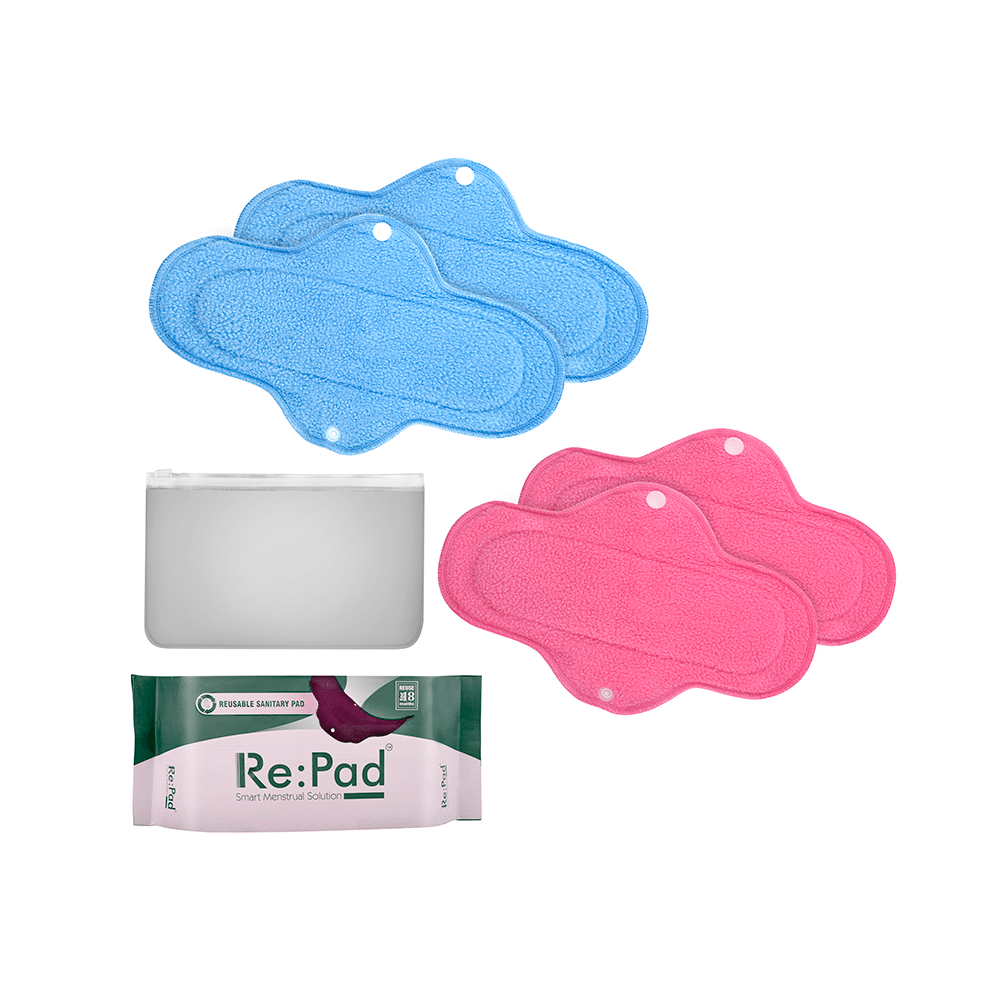 Re:Pad Reusable Sanitary Pad 3 Maxi & 1 Super Maxi 3 Pink & 1 Blue - Image 4