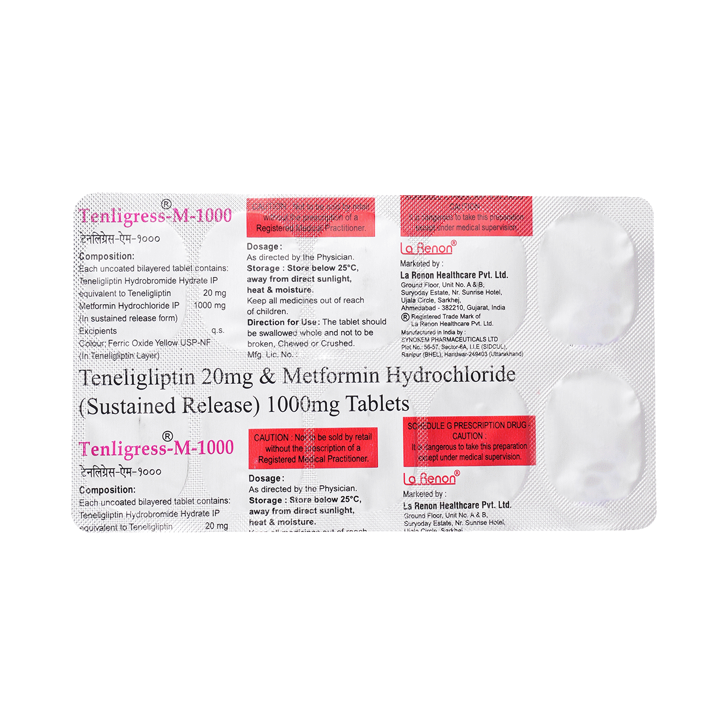 Tenligress-M 1000mg/20mg Tablet - Image 6
