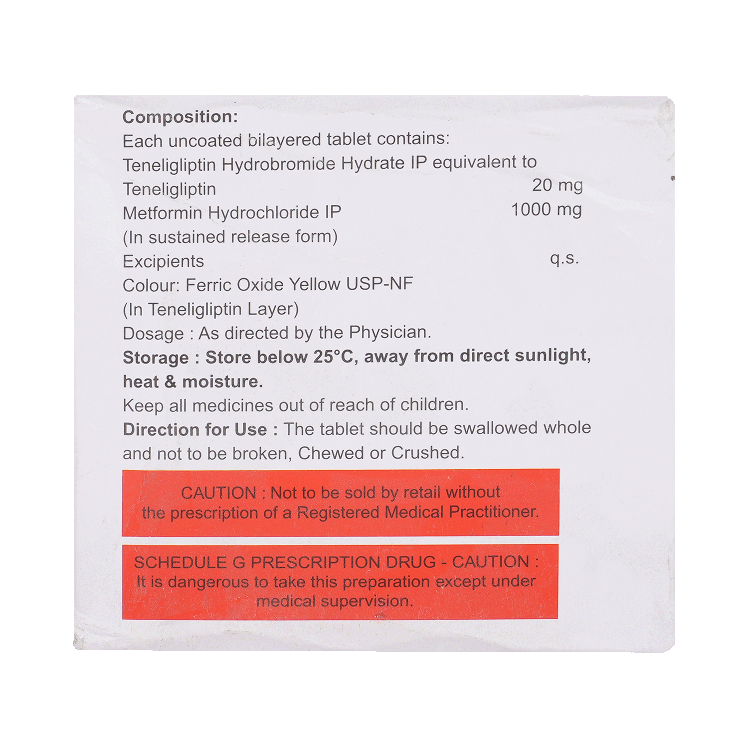 Tenligress-M 1000mg/20mg Tablet - Image 3