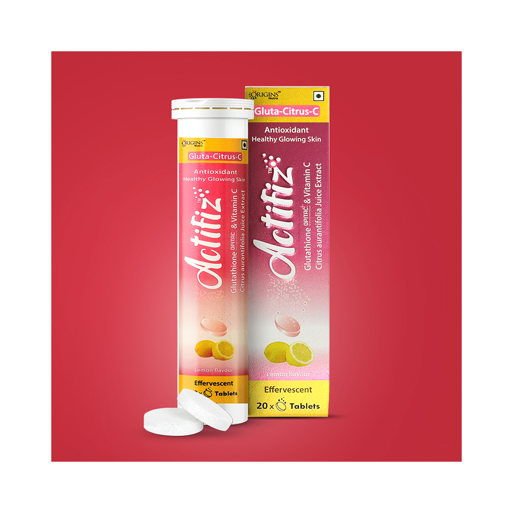 Origins Nutra Gluta-Citrus-C Actfiz Glutathione Opitac+ & Vitamin C Citrus Aurantifolia Juice Extract Effervescent Tablet Lemon - Image 9