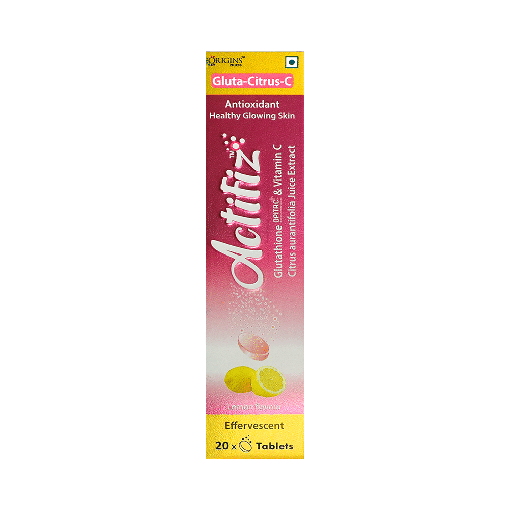 Origins Nutra Gluta-Citrus-C Actfiz Glutathione Opitac+ & Vitamin C Citrus Aurantifolia Juice Extract Effervescent Tablet Lemon