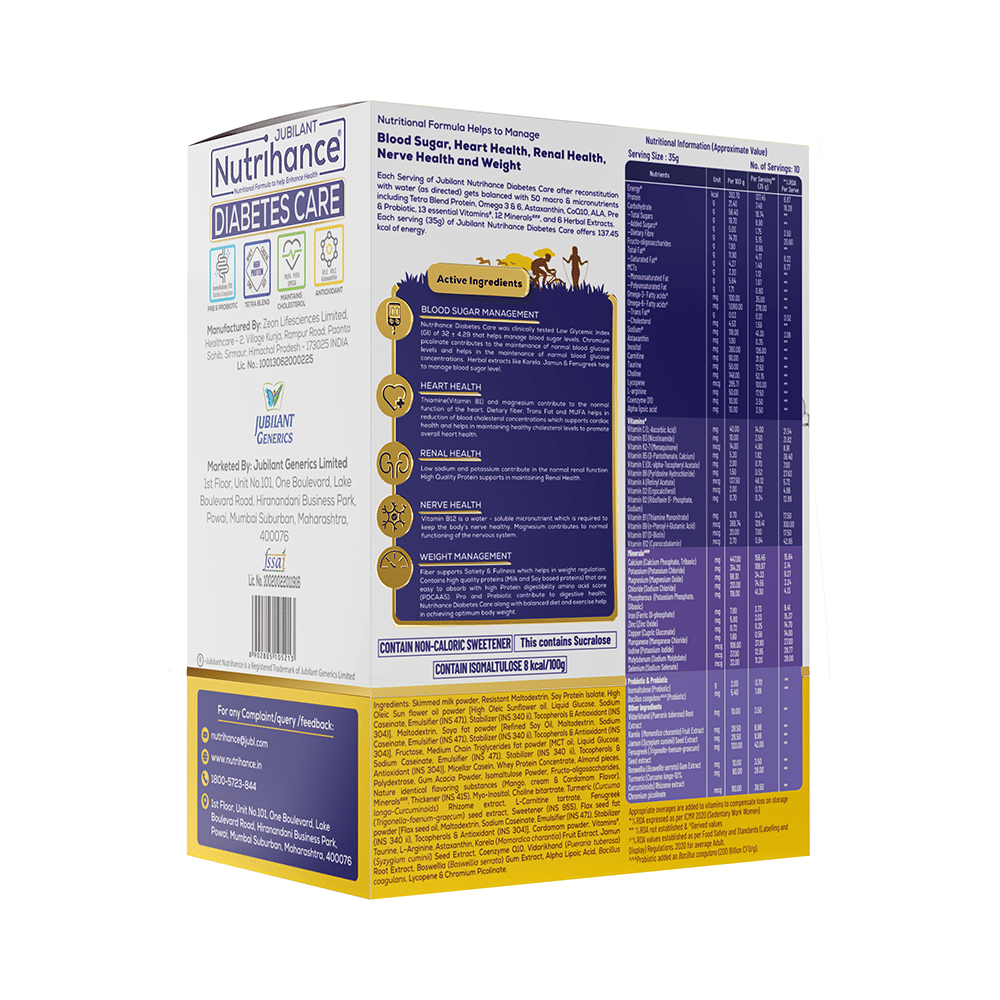 Jubilant Nutrihance Diabetes Care Sachet (35gm Each) | Gluten Free | Flavour Mango Badam - Image 6