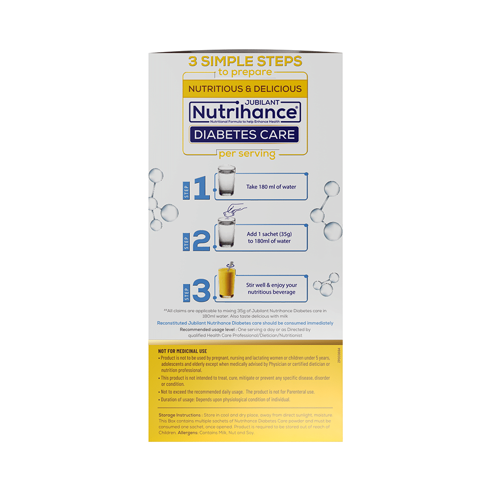 Jubilant Nutrihance Diabetes Care Sachet (35gm Each) | Gluten Free | Flavour Mango Badam - Image 4