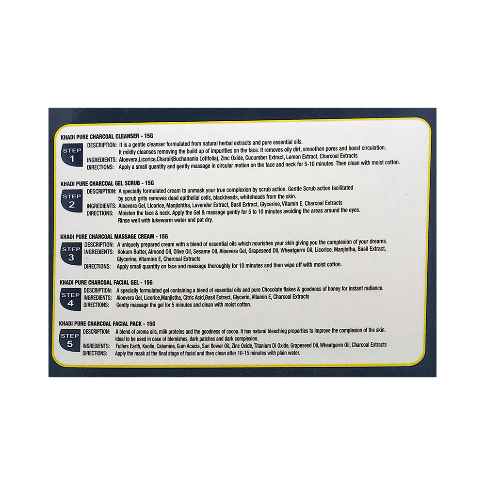 Khadi Pure Charcoal Mini Facial Kit - Image 2