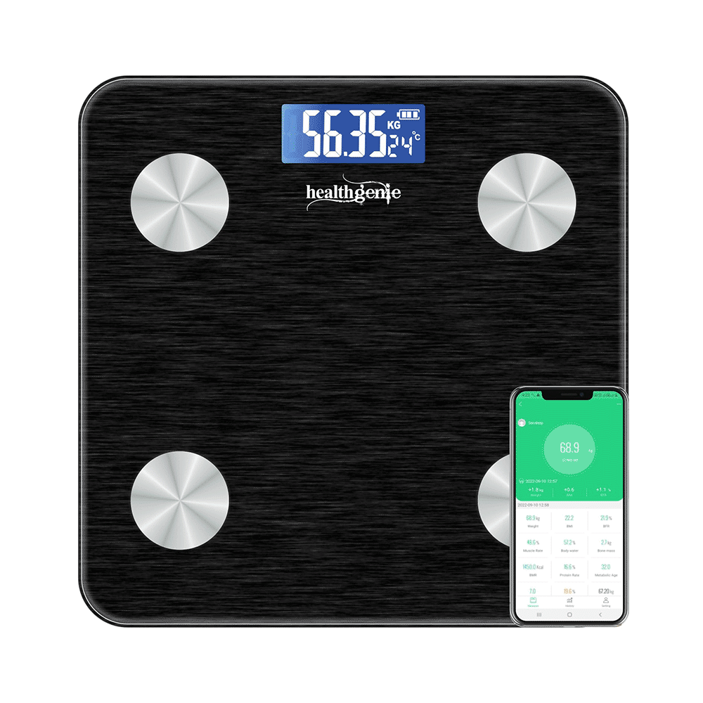 Healthgenie Smart Bluetooth Weight Machine with Fitness Mobile App Coal Black - Image 2