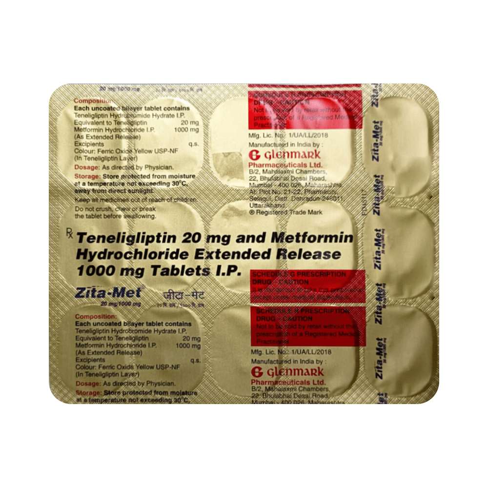 Zita-Met 1000mg/20mg Tablet ER - Image 2
