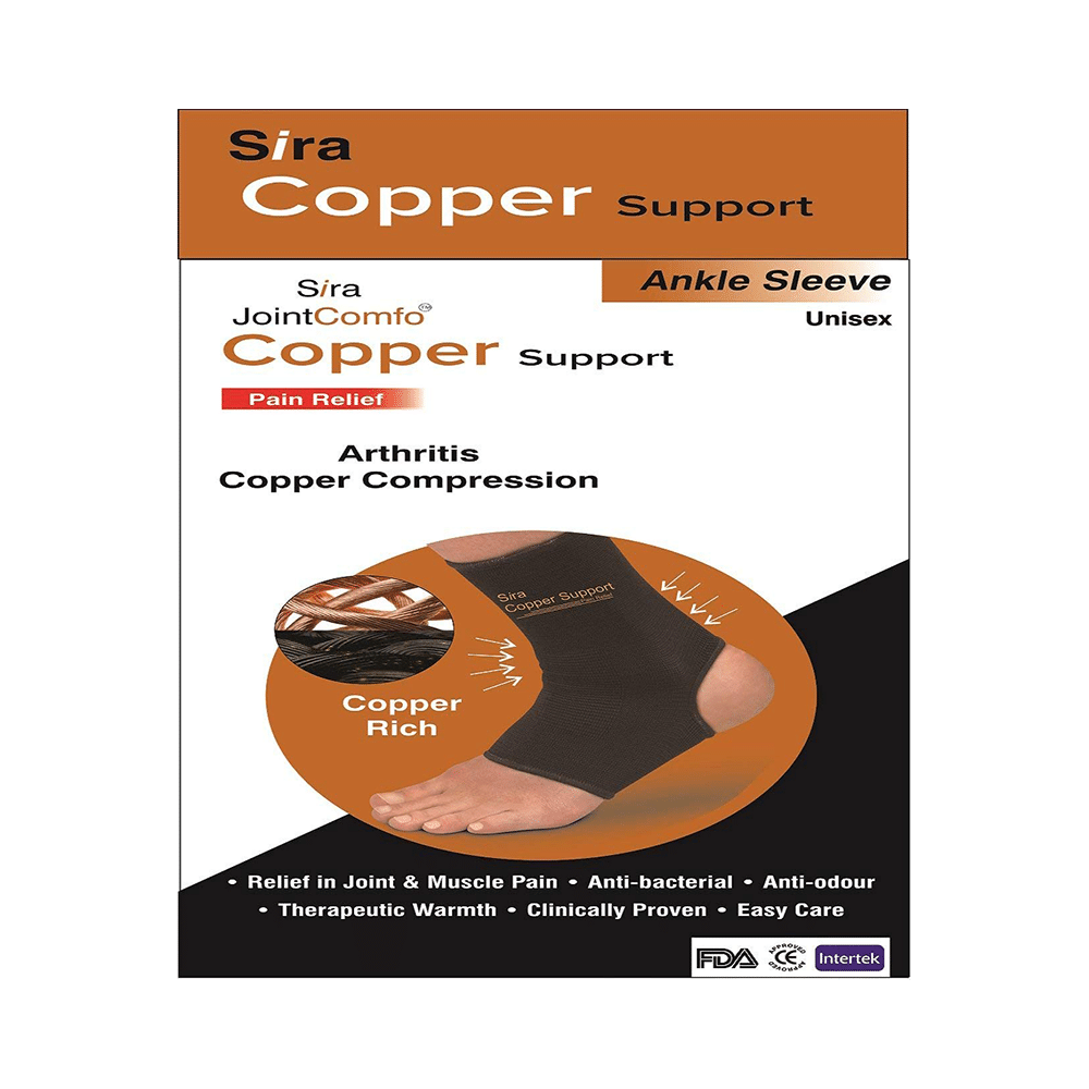 Sira Copper Compression Ankle Sleeve Support Medium - Image 1
