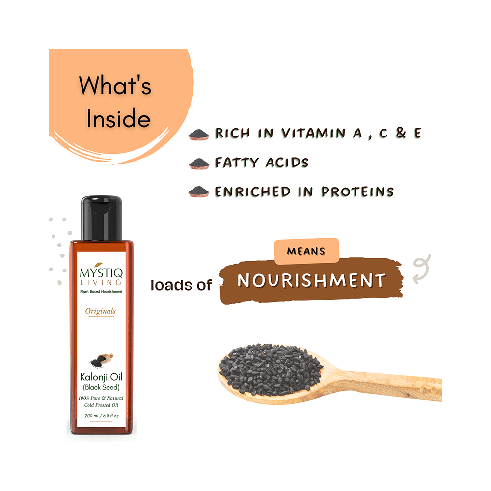Mystiq Living Kalonji Oil Black Seed for Skin, Face and Hair | Cold Pressed, 100% Pure and Natural - Image 3