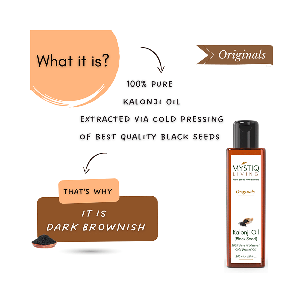 Mystiq Living Kalonji Oil Black Seed for Skin, Face and Hair | Cold Pressed, 100% Pure and Natural - Image 2