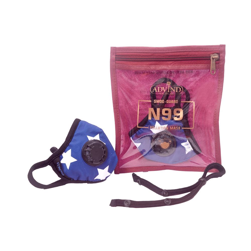 Advind Healthcare Smog-Guard N99 Pollution Mask for Kids Star Design with One Valve
