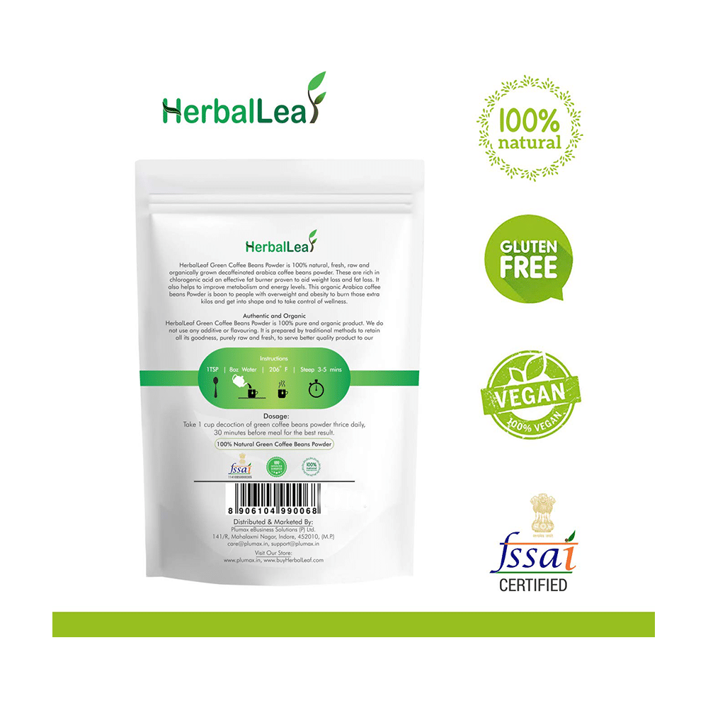 HerbalLeaf 100% Pure & Natural Green Coffee Beans Powder - Image 2