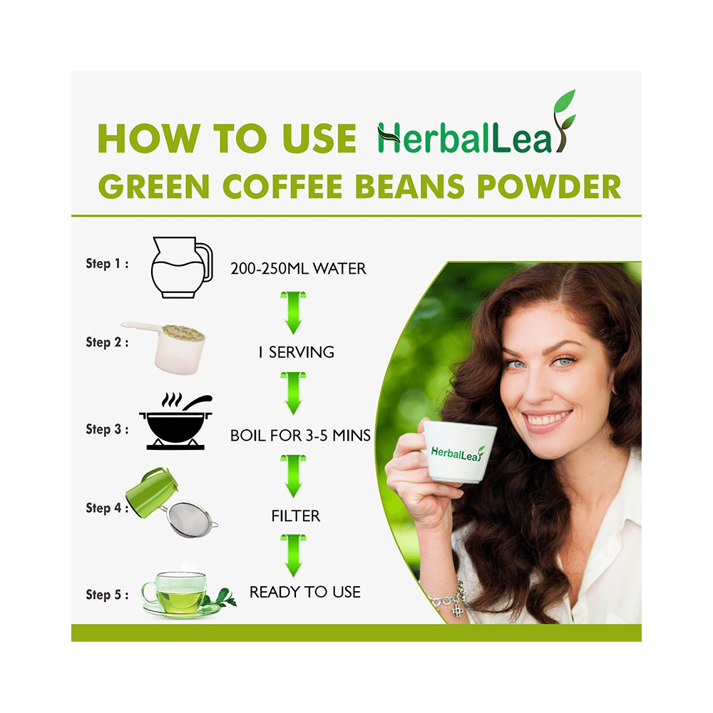 HerbalLeaf 100% Pure & Natural Green Coffee Beans Powder - Image 4